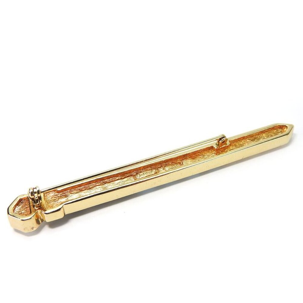 Christian Dior Brooch Metal Gold Clear Gold Hardware Plated Rhinestone Ribbon - Picture 2 of 9